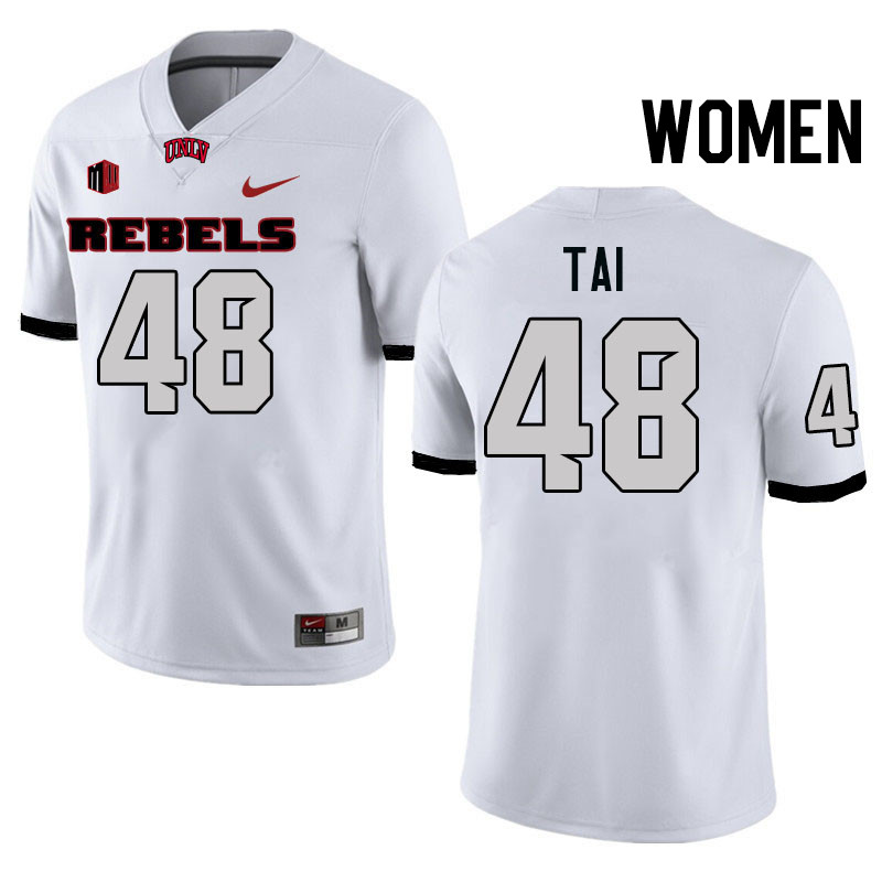 Women #48 Halatoa Tai UNLV Rebels College Football Jerseys Stitched-White